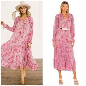 FREE PEOPLE Feeling Groovy Maxi Dress - Summertime Pink